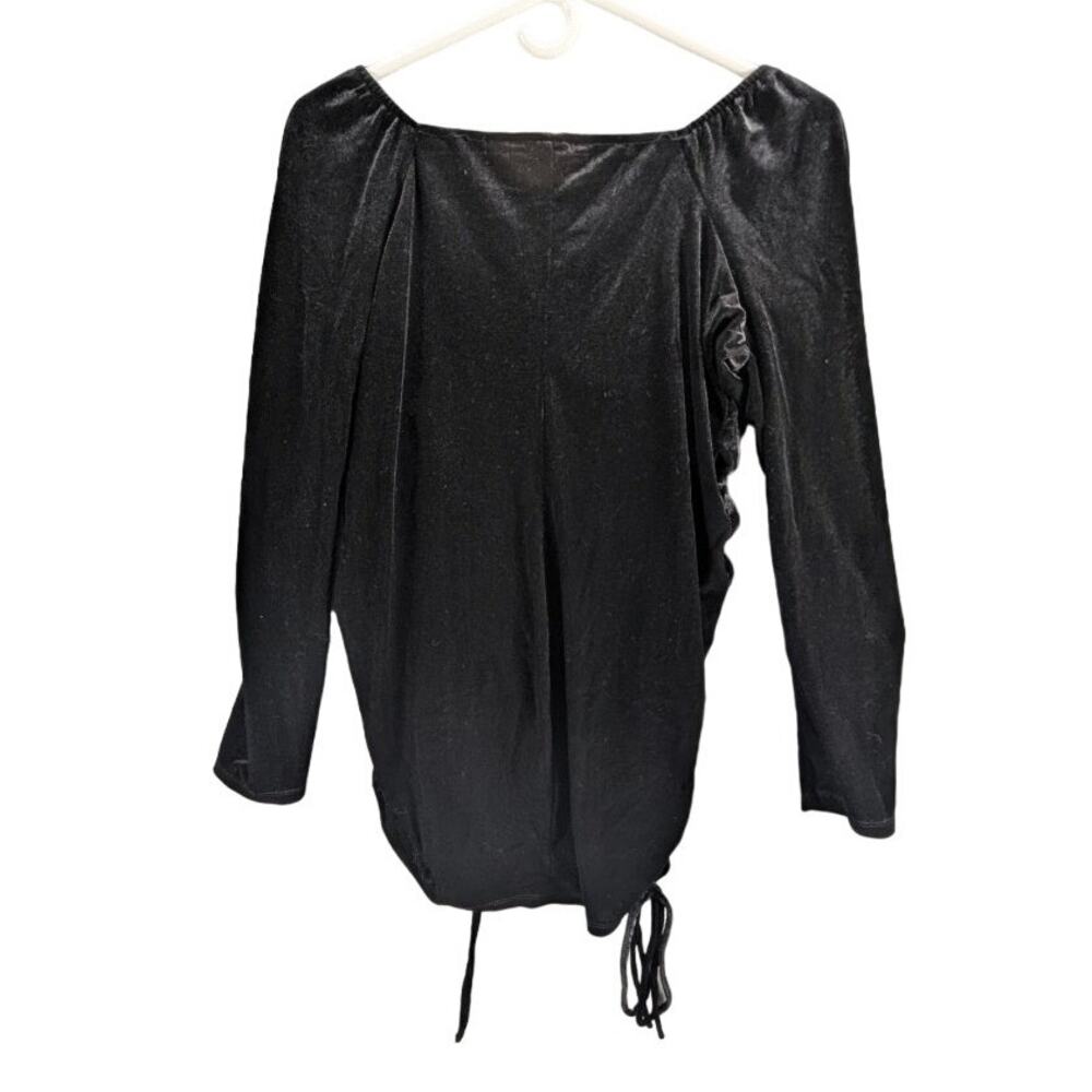 Wild Fable Velvet Mini Dress Womens Extra Large Black Ruched Coquette Goth Witch View 4